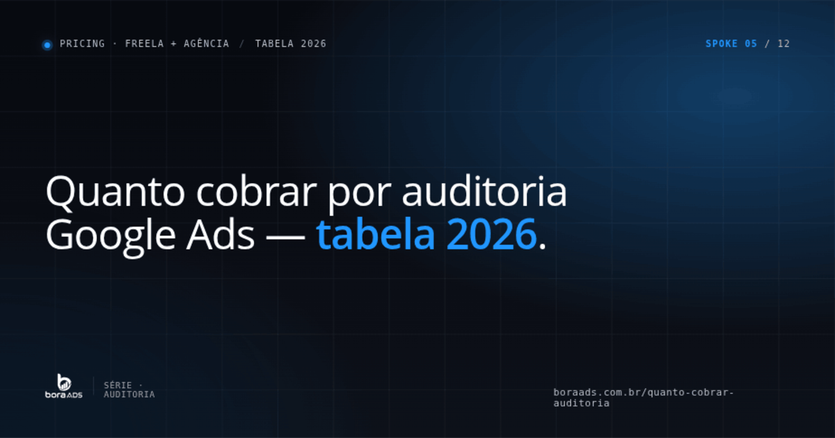 Quanto cobrar auditoria Google Ads: tabela 2026 pra freela e agência